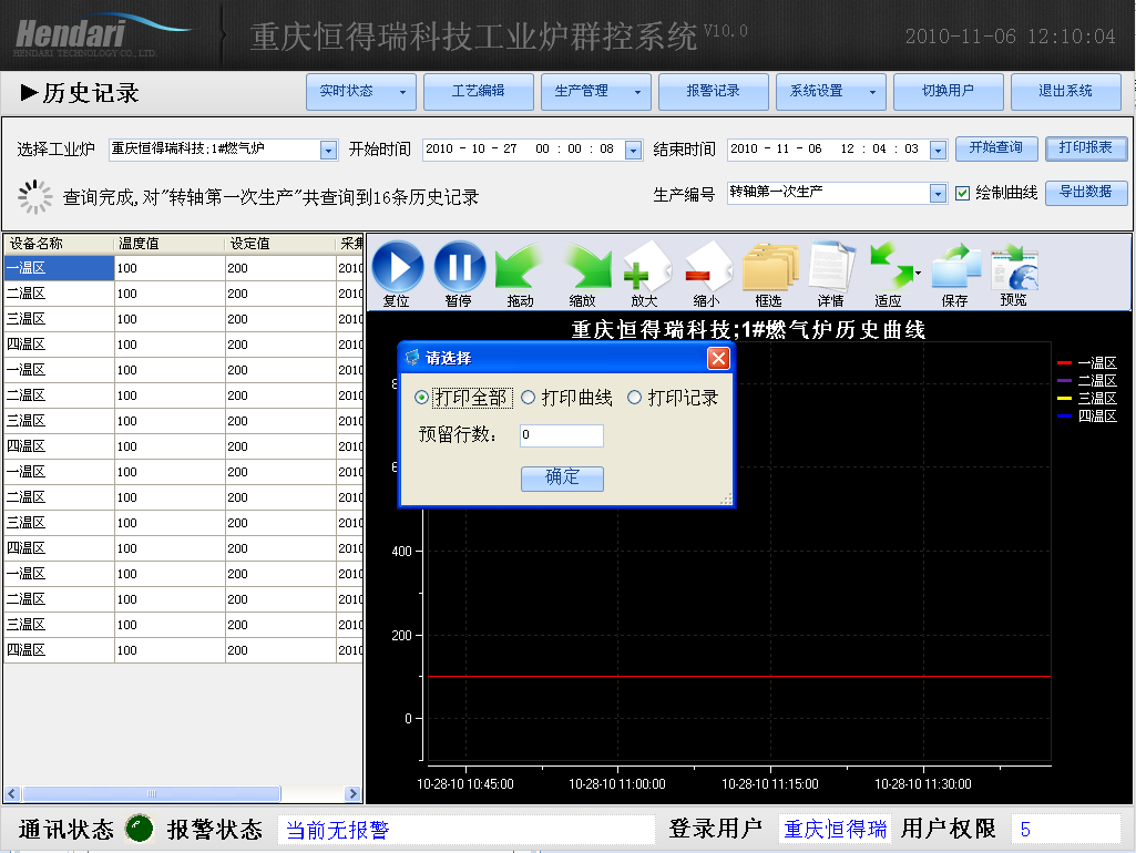 車間DCS/工業(yè)爐、電爐群控系統(tǒng) 歷史數(shù)據(jù)-選擇打印模式